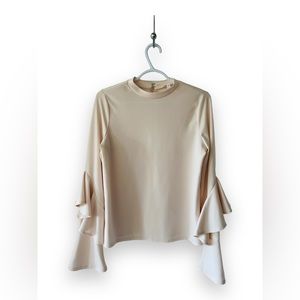 Leith brand, size medium, cream colored, flared sleeves